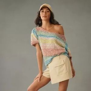 Pilcro Multicolor Off-the-Shoulder Sweater